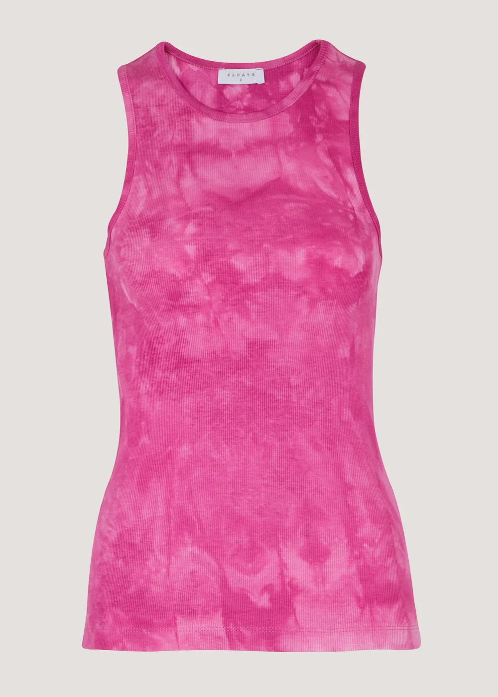 Pink Tie Dye Ribbed Vest Top - Size 8 Image 5