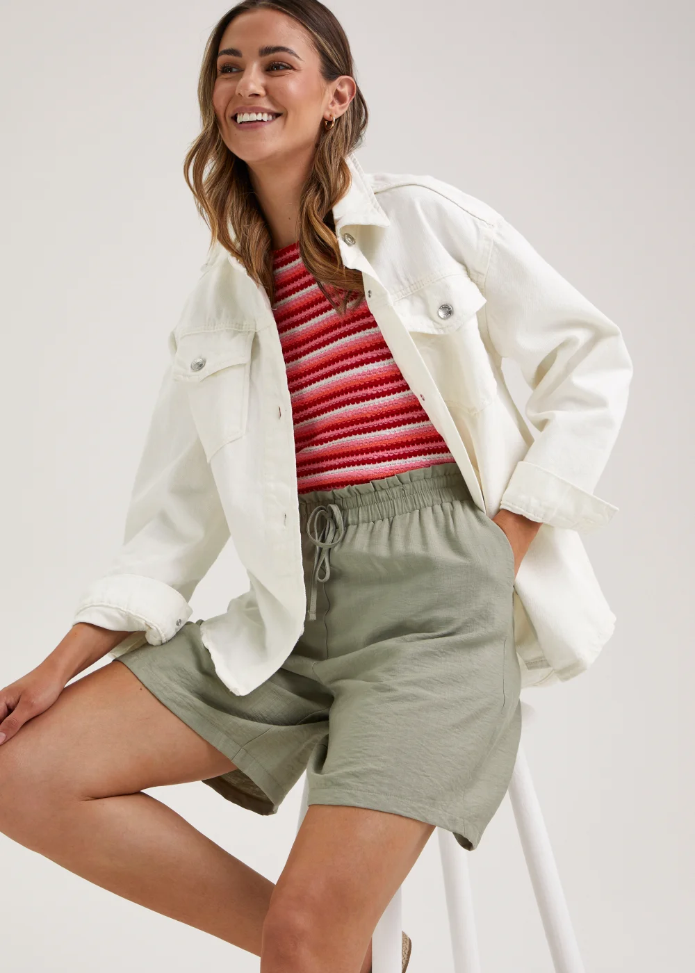 Pink Knitted Effect Cami Vest Top - Size 8 Image 4