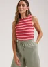 Pink Knitted Effect Cami Vest Top - Size 8 Image 1