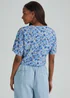 Blue Floral Tie Front Blouse - 8 Image 2