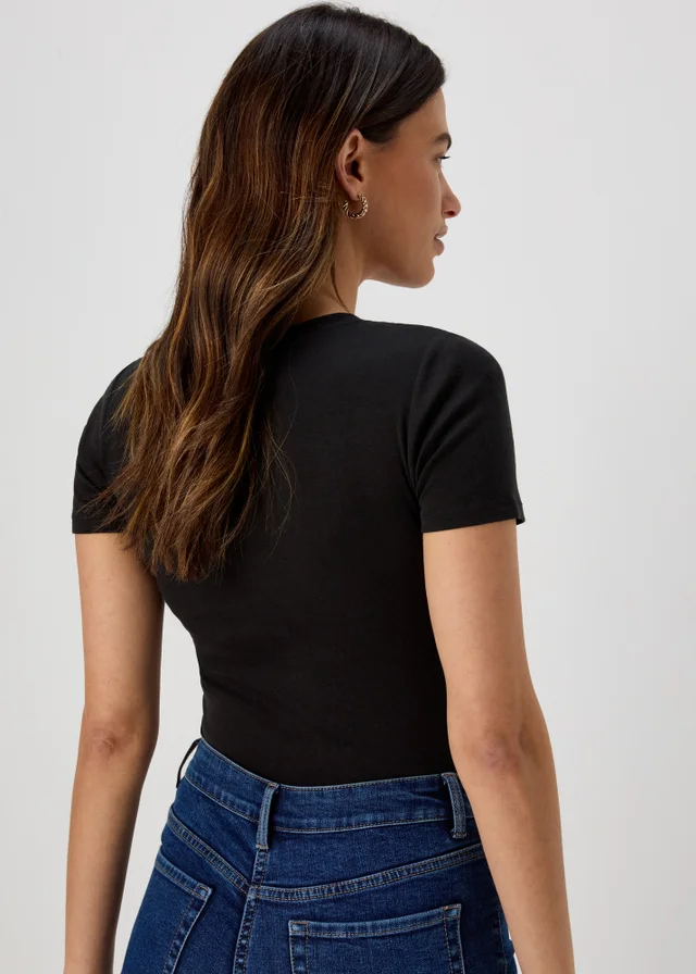 Black Short Sleeve Fitted T-Shirt