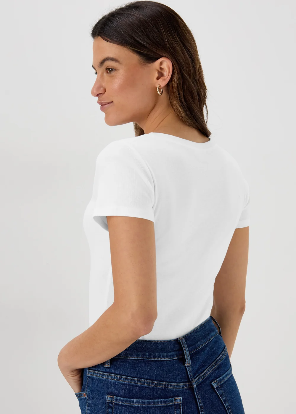 White Short Sleeve Fitted T-Shirt - 8 Image 2