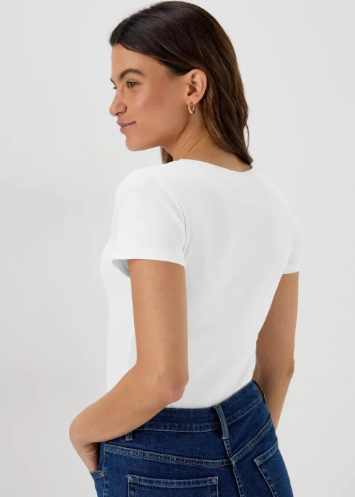White Short Sleeve Fitted T-Shirt - 8 Image 2