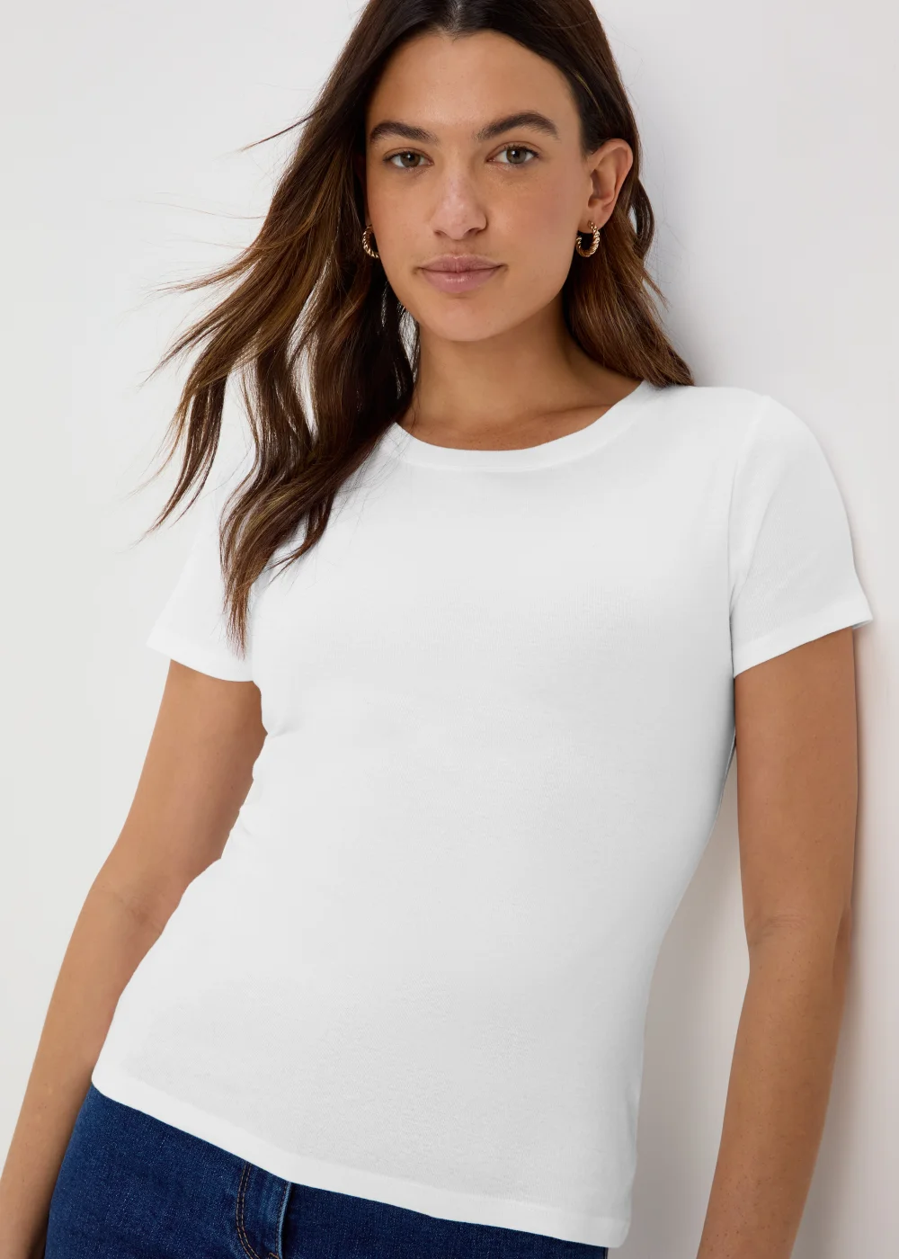 White Short Sleeve Fitted T-Shirt - 8 Image 3