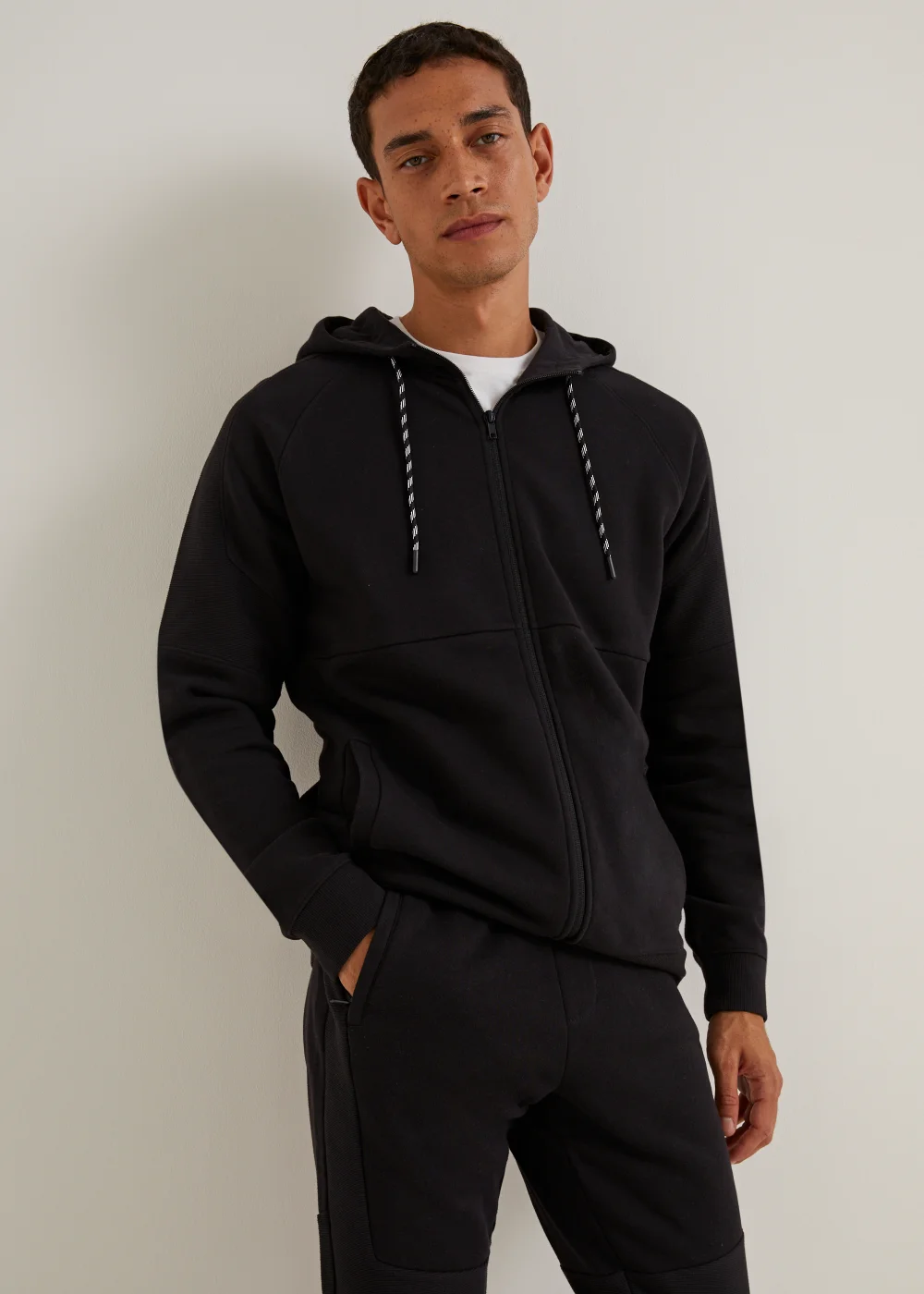 US Athletic Black Military Zip Up Hoodie - M Image 1