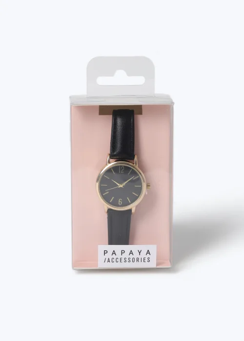 Black Strap Watch - One Size Image 1