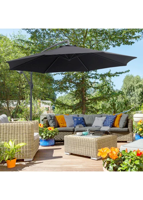 Outsunny Garden Cantilever Parasol Patio Banana Umbrella (3m) - No Size Image 1