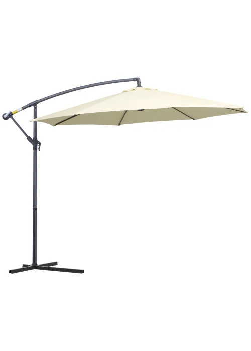 Outsunny Garden Cantilever Parasol Patio Banana Umbrella (3m) - No Size Image 1