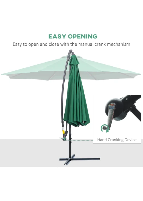Outsunny Garden Banana Parasol Cantilever Umbrella (3m) - No Size Image 4