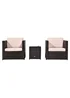 Outsunny 3 Pieces Outdoor PE Rattan Bistro Set with Cushions - One Size Image 2