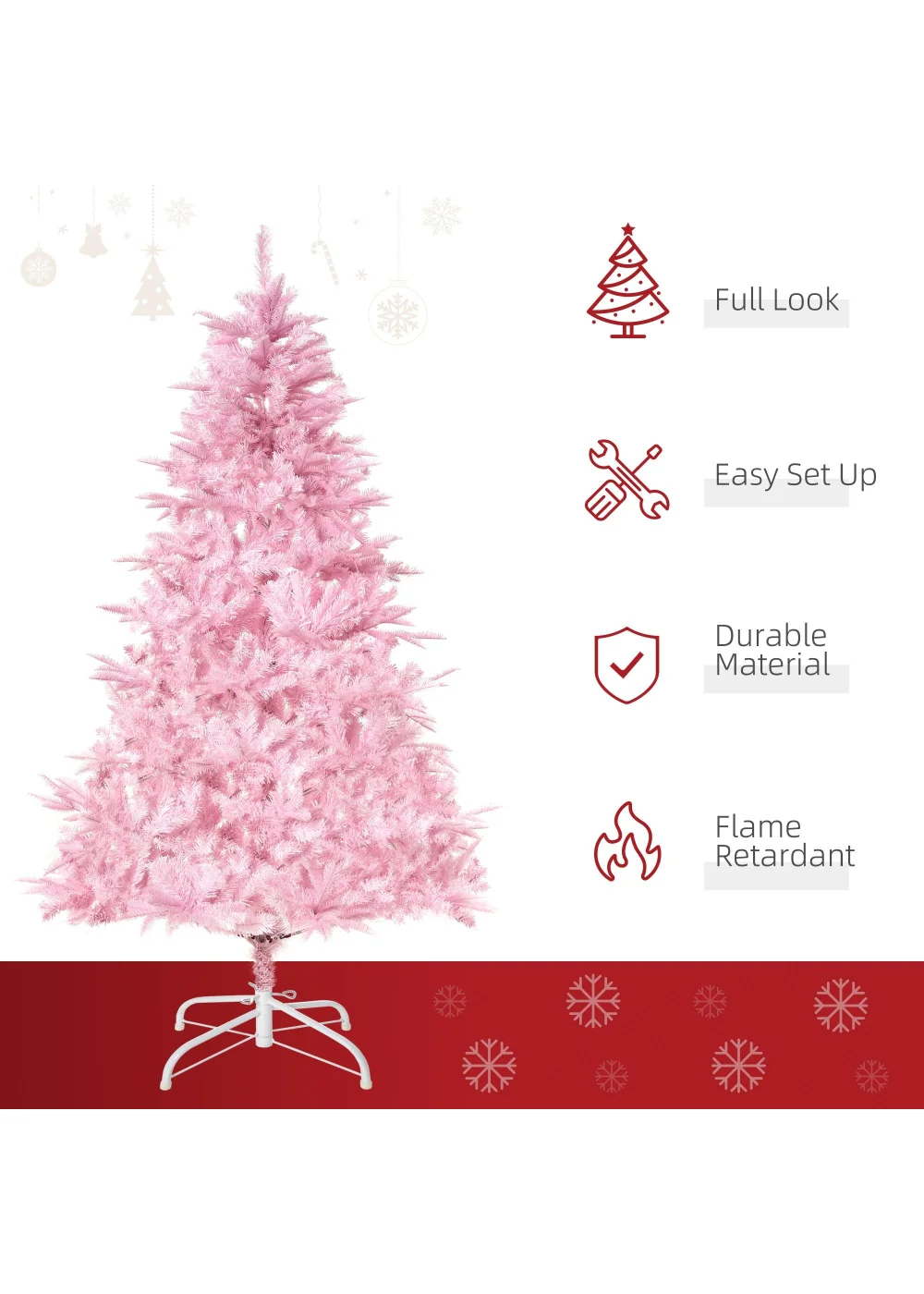 HOMCOM Artificial Christmas Tree - 5ft Image 4