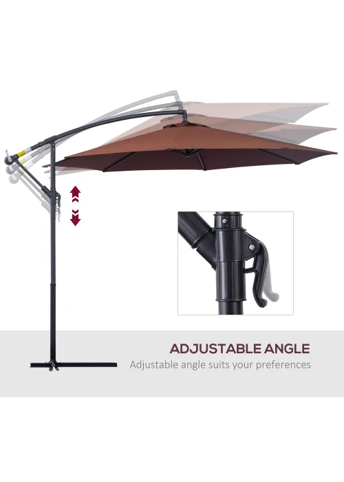 Outsunny Garden Banana Parasol Cantilever Umbrella (3m) - No Size Image 5