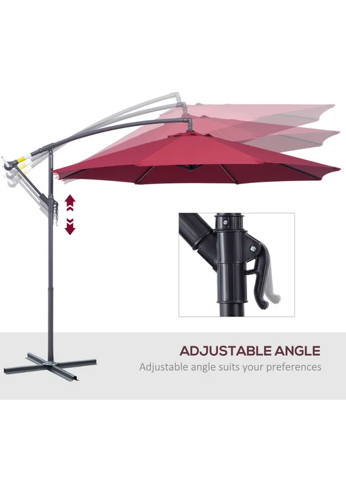 Outsunny Garden Banana Parasol Cantilever Umbrella (3m) - No Size Image 5