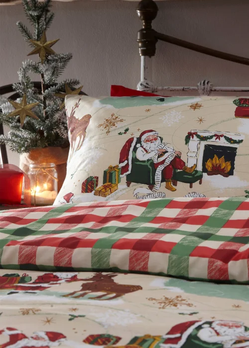 furn. Jolly Santa Christmas Duvet Cover Set - Single Image 3