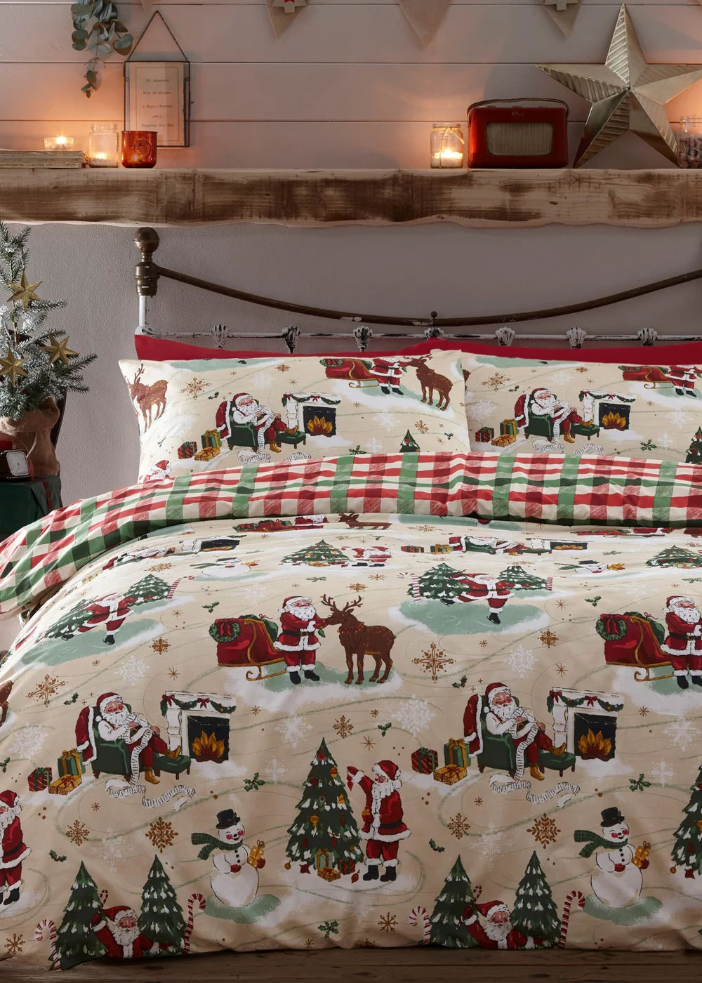 furn. Jolly Santa Christmas Duvet Cover Set - Single Image 2
