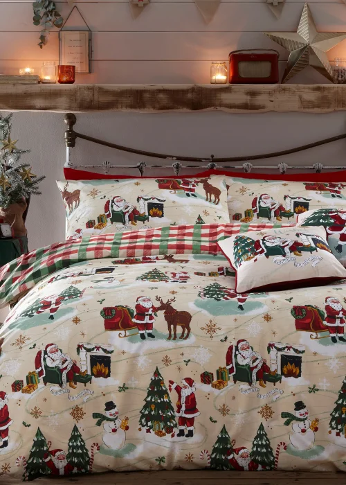 furn. Jolly Santa Christmas Duvet Cover Set - Single Image 1