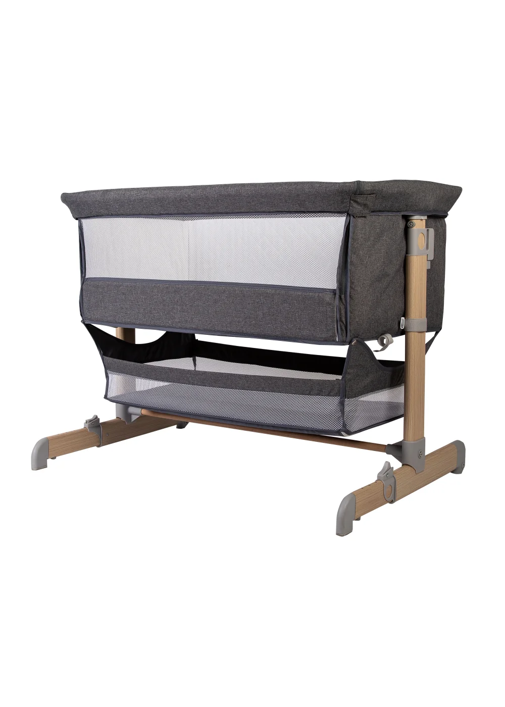 Red Kite Una Grey Bedside Crib (86cm x 95cm x 64cm) - One Size Image 2