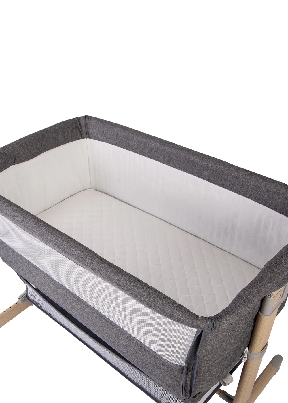 Red Kite Una Grey Bedside Crib (86cm x 95cm x 64cm) - One Size Image 4