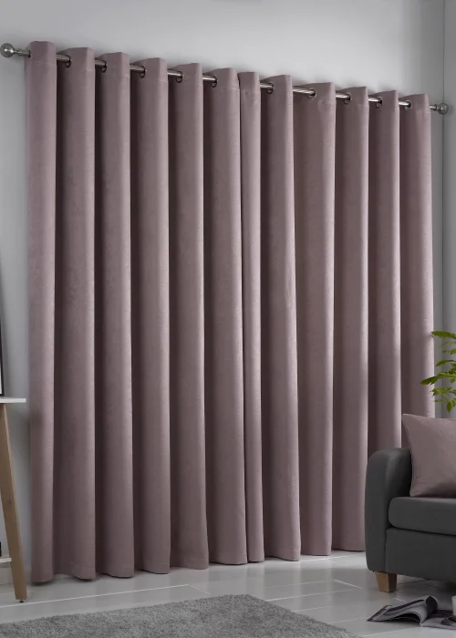 Fusion Strata Dimout Pink Eyelet Curtains - 46W X 54D (116x137cm) Image 3