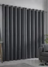 Fusion Strata Dimout Grey Eyelet Curtains - 46W X 54D (116x137cm) Image 3