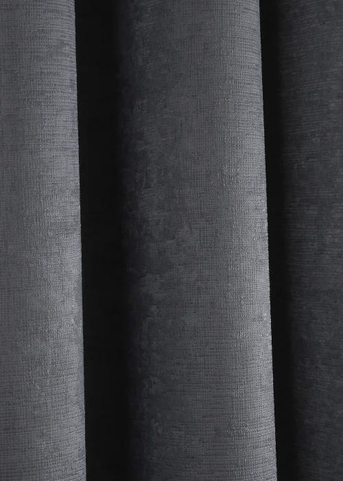 Fusion Strata Dimout Grey Eyelet Curtains - 46W X 54D (116x137cm) Image 4