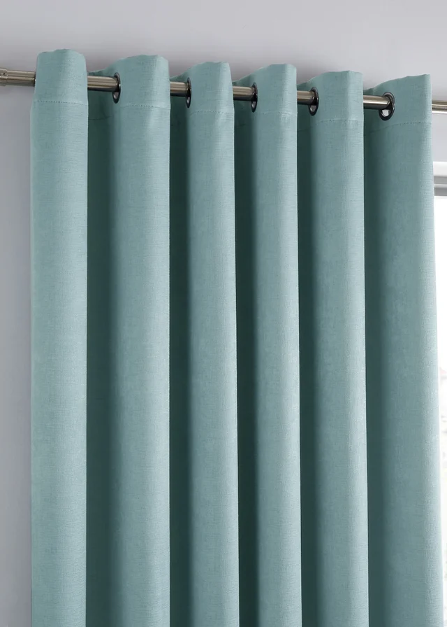 Fusion Strata Dimout Blue Eyelet Curtains