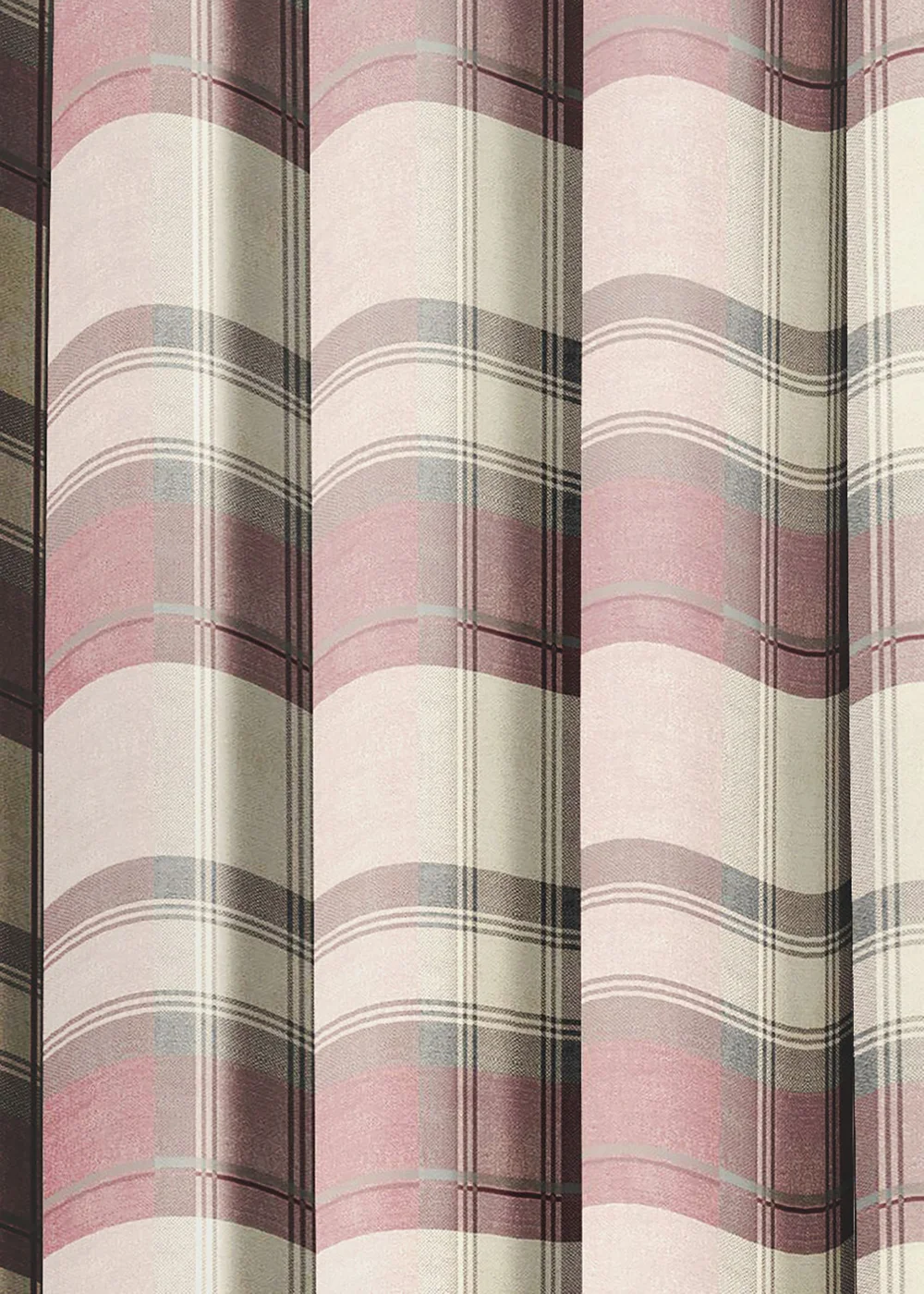Fusion Balmoral Check Pink Eyelet Curtains - 46W X 54D (116x137cm) Image 5