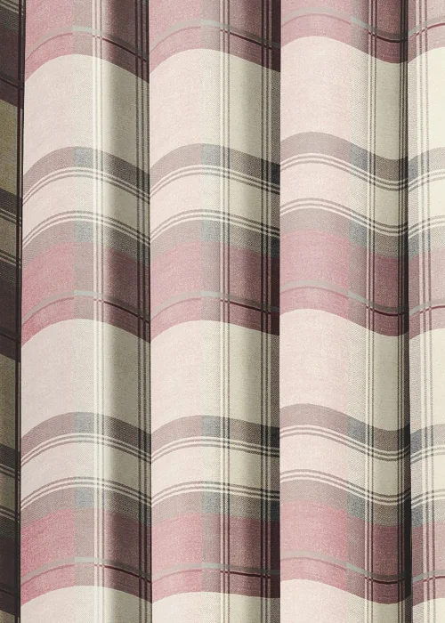 Fusion Balmoral Check Pink Eyelet Curtains - 46W X 54D (116x137cm) Image 5