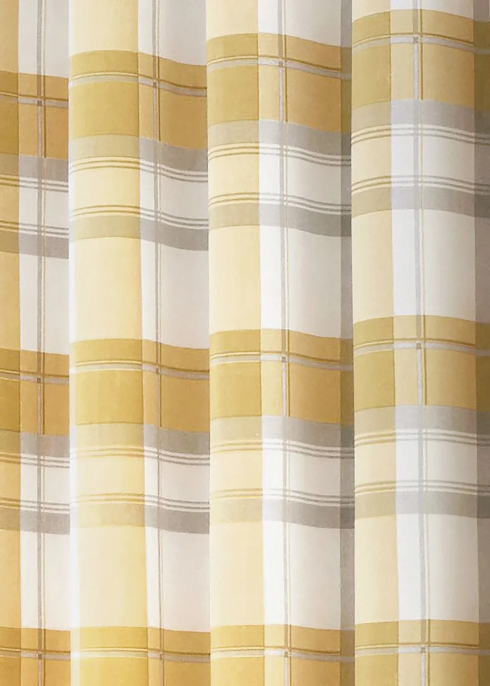 Fusion Balmoral Check Yellow Eyelet Curtains - 46W X 54D (116x137cm) Image 5