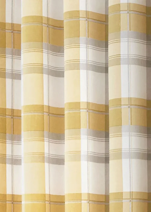 Fusion Balmoral Check Yellow Eyelet Curtains - 46W X 54D (116x137cm) Image 5
