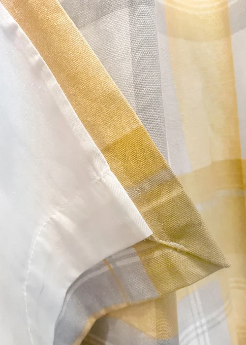 Fusion Balmoral Check Yellow Eyelet Curtains - 46W X 54D (116x137cm) Image 4