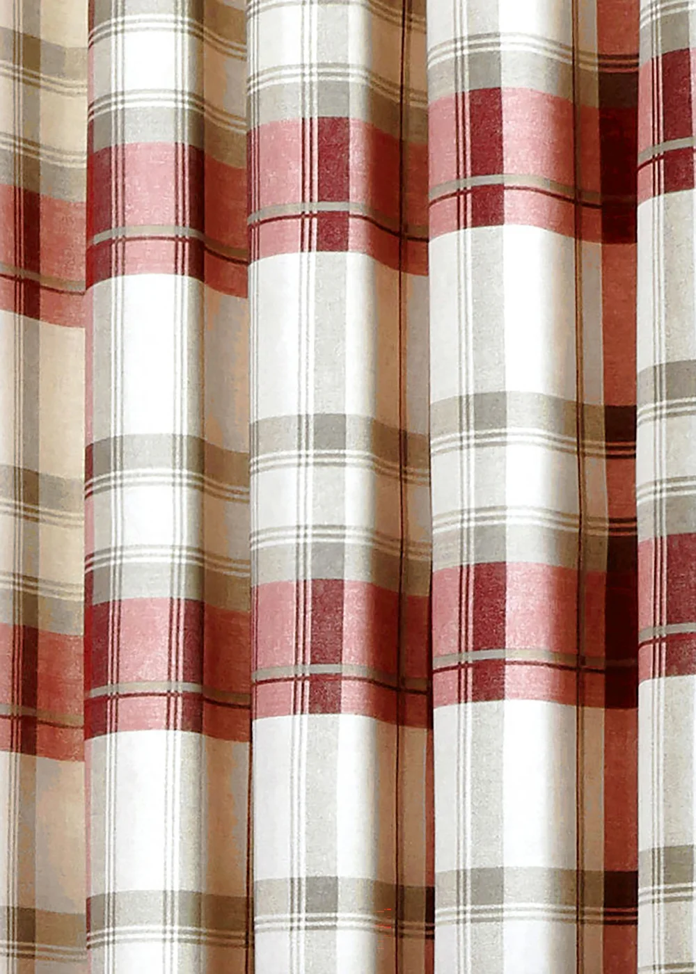 Fusion Balmoral Check Red Eyelet Curtains - 46W X 54D (116x137cm) Image 5