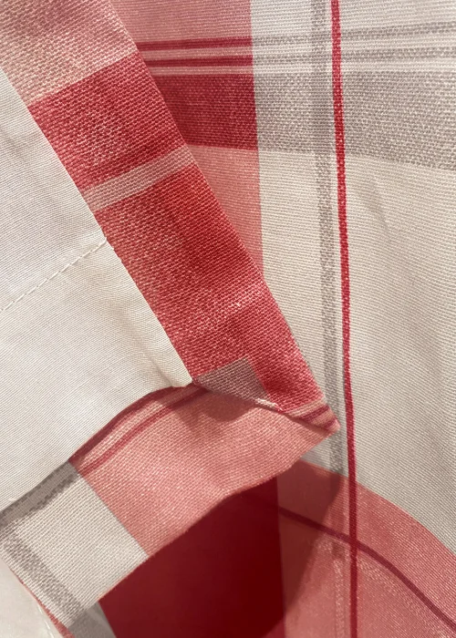 Fusion Balmoral Check Red Eyelet Curtains - 46W X 54D (116x137cm) Image 4