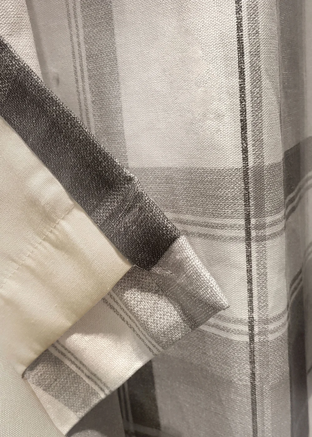 Fusion Balmoral Check Grey Eyelet Curtains - 46W X 54D (116x137cm) Image 4