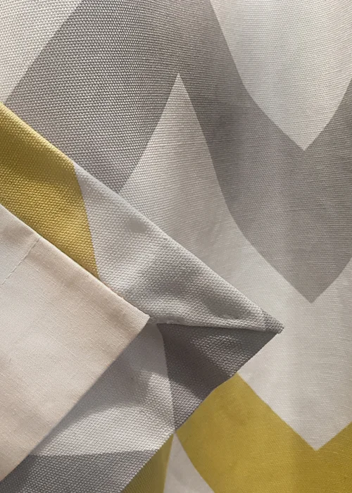 Fusion Chevron Curtains Yellow Eyelet Curtains - 46W X 54D (116x137cm) Image 2