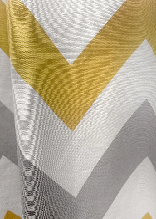 Fusion Chevron Curtains Yellow Eyelet Curtains - 46W X 54D (116x137cm) Image 3