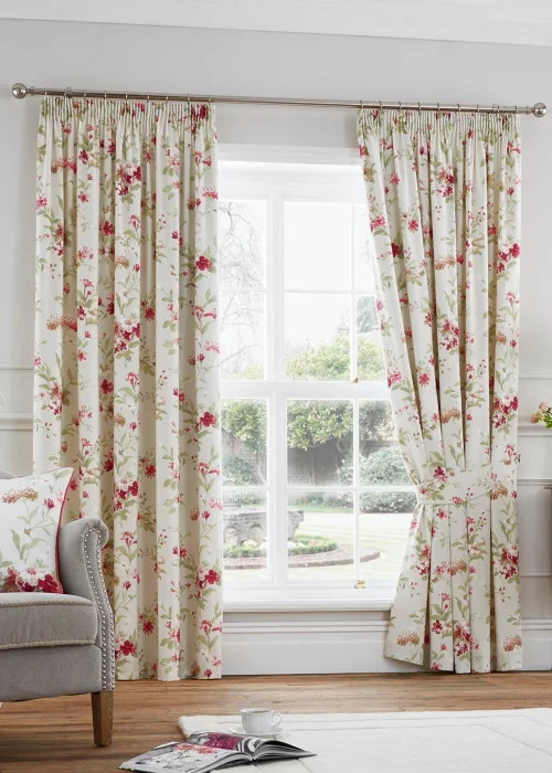Fusion Jeannie Cream Pencil Pleat Curtains - 46W X 54D (116x137cm) Image 1