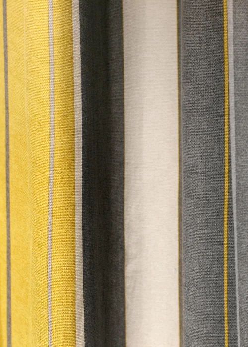 Fusion Whitworth Stripe Yellow Eyelet Curtains - 46W X 54D (116x137cm) Image 3