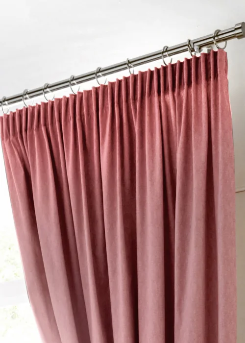 Fusion Dijon Blackout Pink Pencil Pleat Curtains - 46W X 54D (116x137cm) Image 2