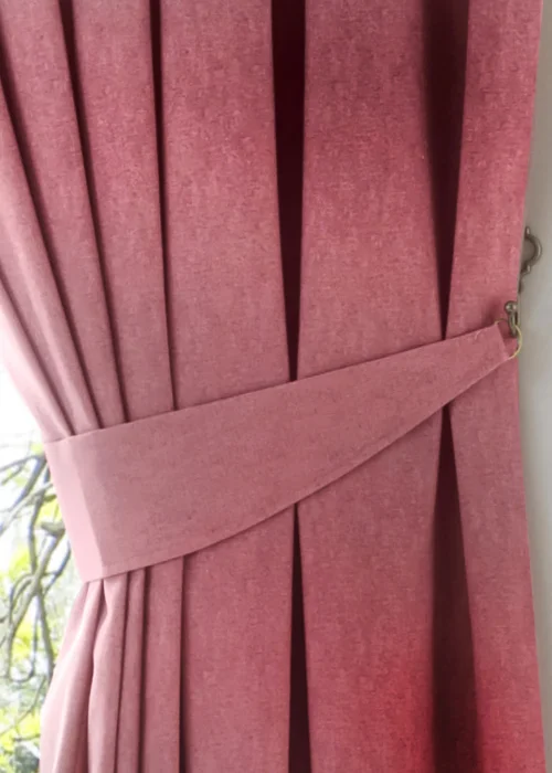 Fusion Dijon Blackout Pink Pencil Pleat Curtains - 46W X 54D (116x137cm) Image 3