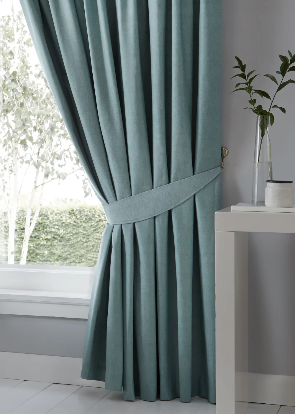 Fusion Dijon Blackout Blue Pencil Pleat Curtains - 46W X 54D (116x137cm) Image 3