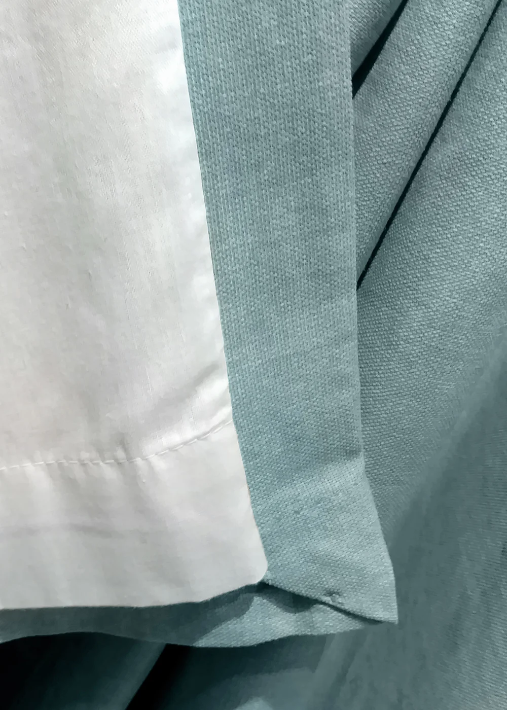 Fusion Sorbonne Duck Egg Blue Eyelet Curtains - 46W X 54D (116x137cm) Image 4