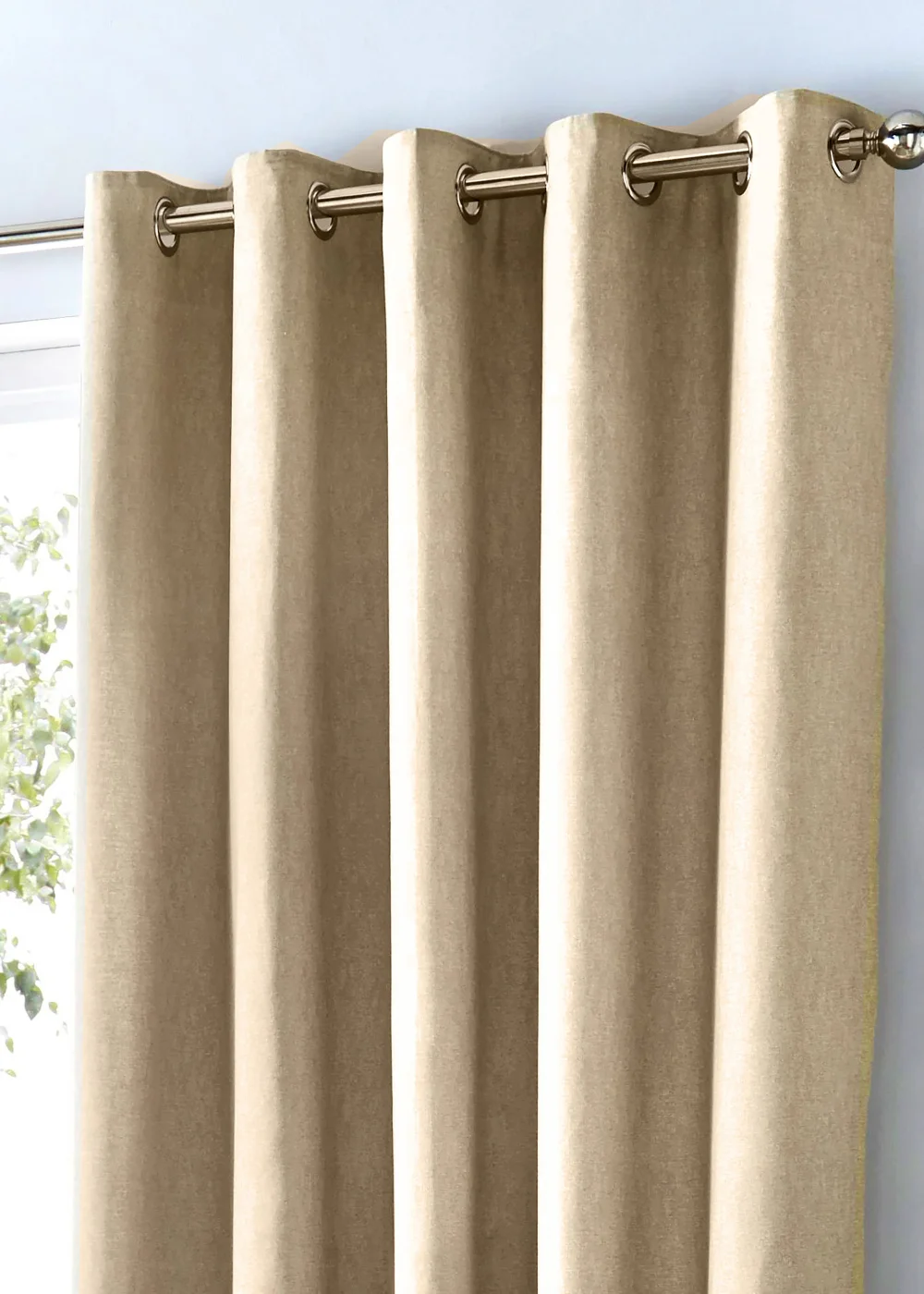 Fusion Sorbonne Natural Eyelet Curtains - 46W X 54D (116x137cm) Image 2