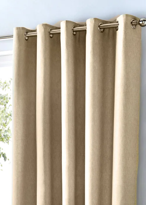 Fusion Sorbonne Natural Eyelet Curtains - 46W X 54D (116x137cm) Image 2