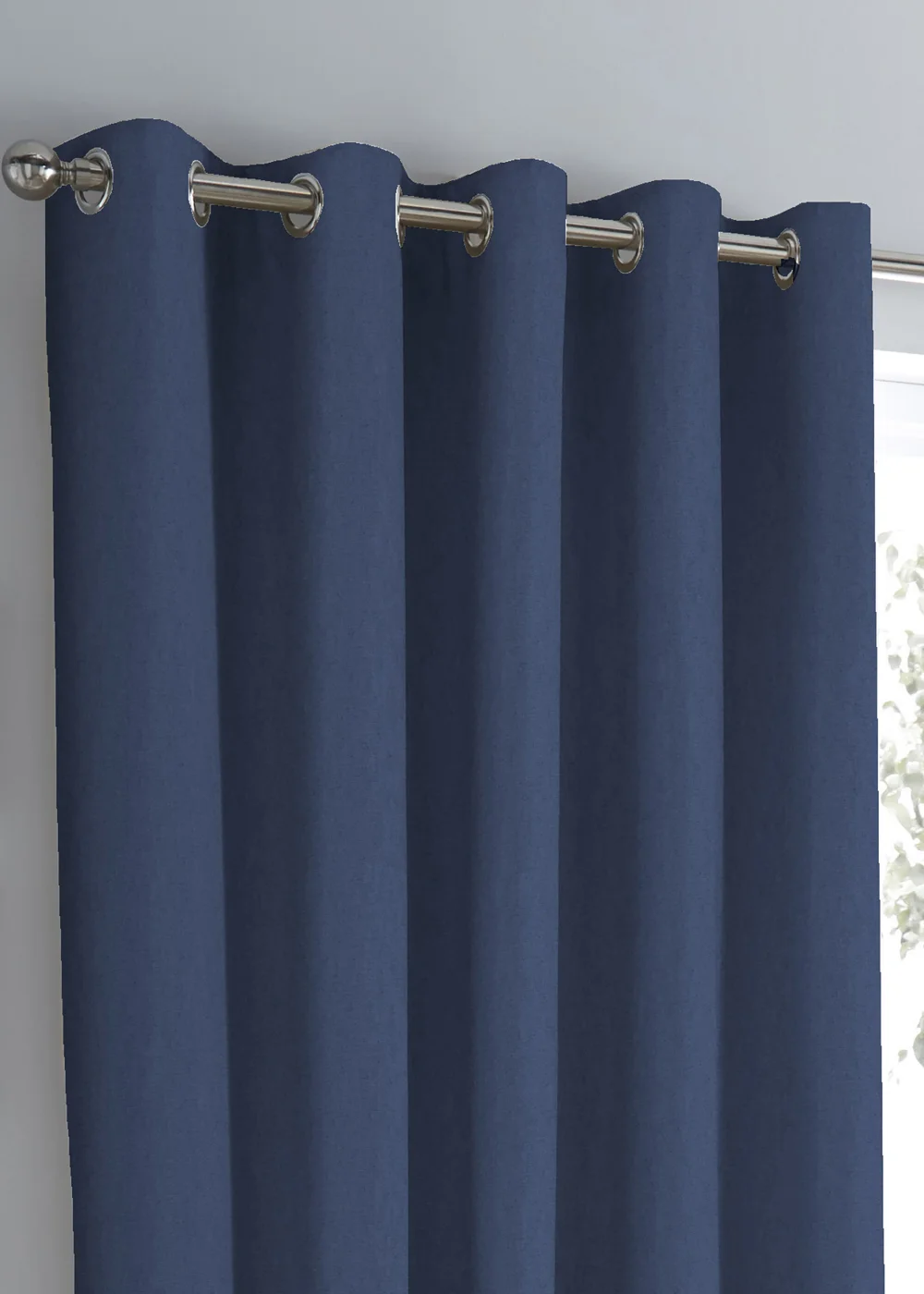 Fusion Sorbonne Navy Eyelet Curtains - 46W X 72D (117x183cm) Image 2