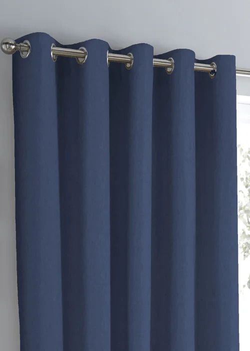 Fusion Sorbonne Navy Eyelet Curtains - 46W X 72D (117x183cm) Image 2