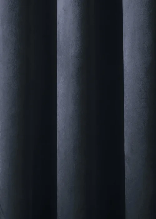Laurence Llewelyn-Bowen Montrose Velvet Blackout Navy Eyelet Curtains - 46W X 54D (116x137cm) Image 3