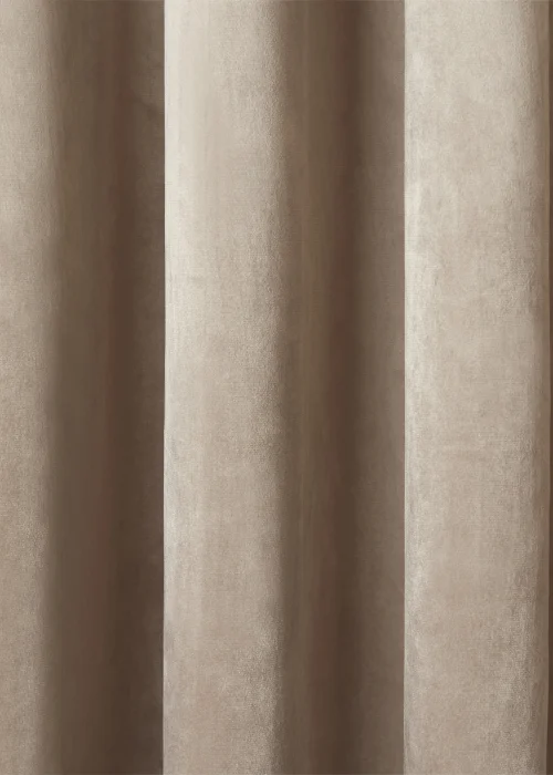 Laurence Llewelyn-Bowen Montrose Velvet Blackout Beige Eyelet Curtains - 46W X 54D (116x137cm) Image 3