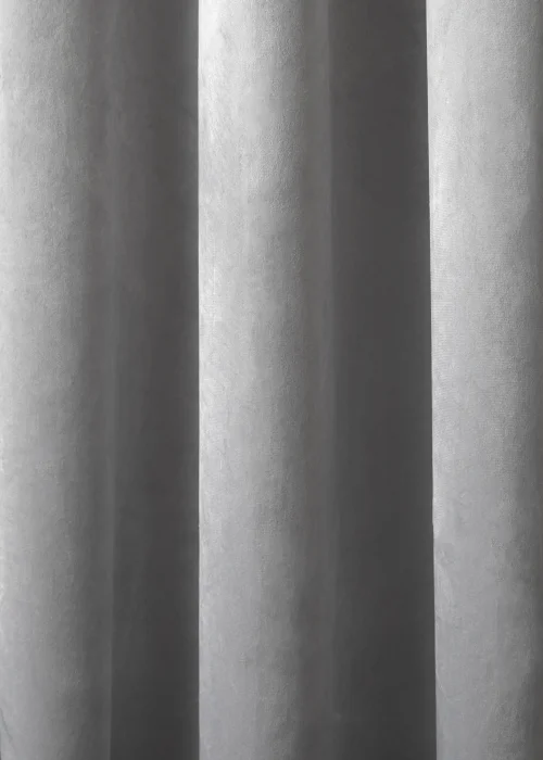 Laurence Llewelyn-Bowen Montrose Velvet Blackout Silver Eyelet Curtains - 46W X 54D (116x137cm) Image 3