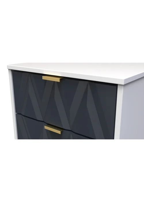 Ready Assembled Prism 2 Drawer Bedside Table - One Size Image 5